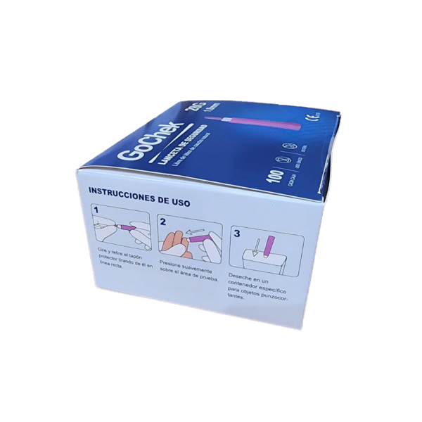 Lancetas de uso clínico x 100 unidades GoCheck - Imagen 3