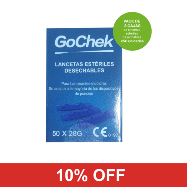 Pack de 3 cajas de lancetas estériles desechables x50 unidades con 10% de descuento!