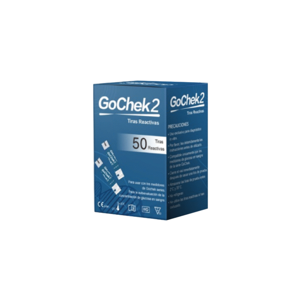 Tiras reactivas para determinación de glucosa x50 unidades GoChek2